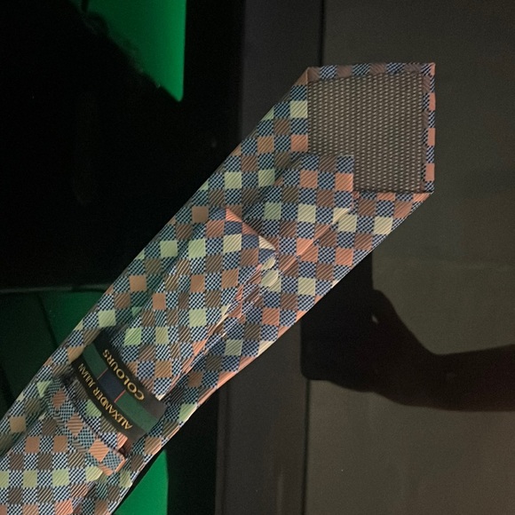 Alexander Julian blue printed tie - Picture 3 of 3